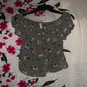 Off The Shoulder Floral Print atop